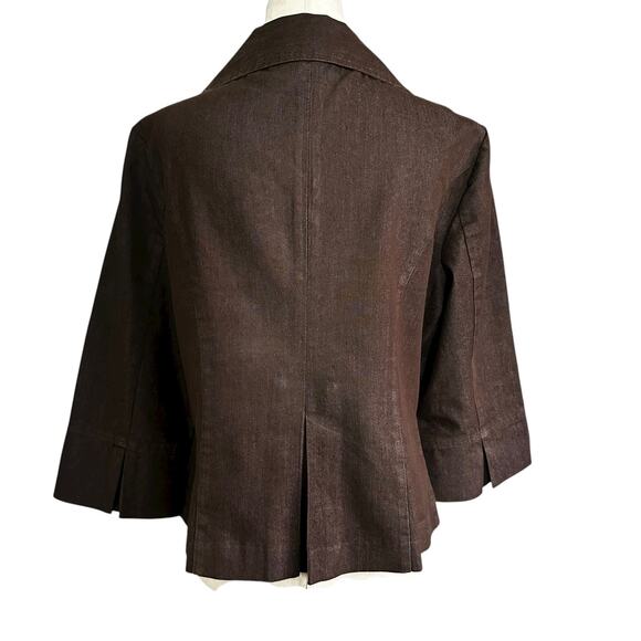 Cato Brown Regular 3/4 Sleeves Women's Blazer Size Medium | 63-46 - Picture 2 of 6